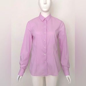 LUXE ALAIN FIGARET PARIS FRANCE PINK PINSTRIPED SHIRT TOP BLOUSE SIZE 38